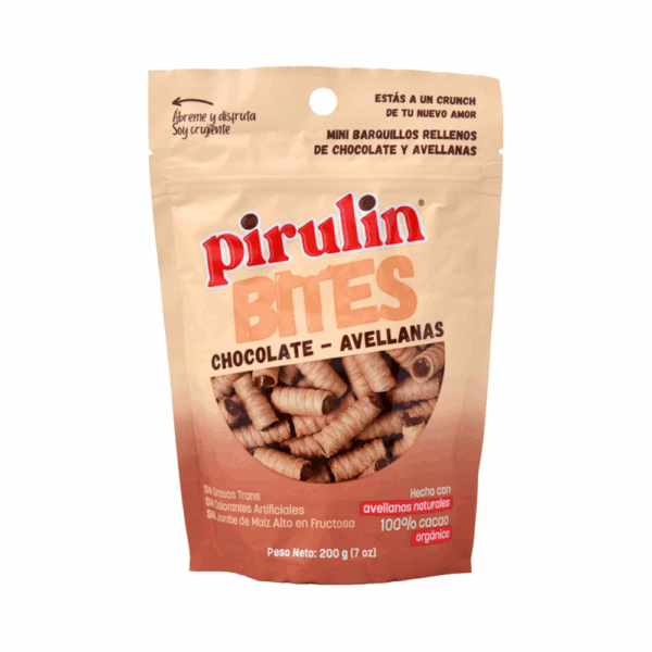 Mini Barquillos Pirulin Chocolate Avellana 200g - Imagen 1